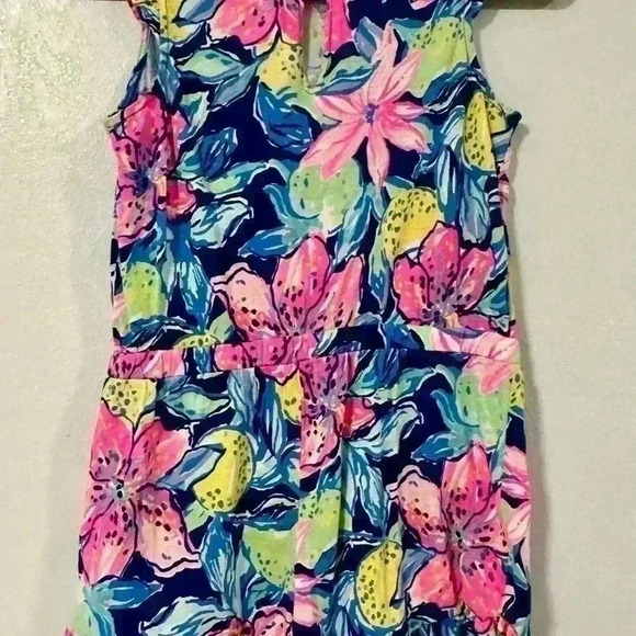 230. Lilly Pulitzer Girls Azel Romper Nauti Navy Capri Soleil size 12-14 - Picture 3 of 4